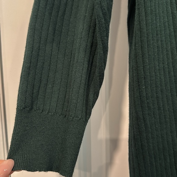 🟣 GREEN MID LENGTH RIBBED CARDIGAN SIZE MEDIUM - Picture 5 of 6